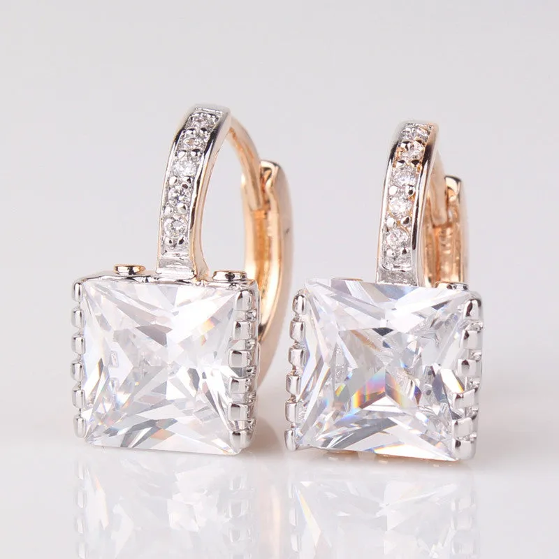 Brand Jewelry Earrings for Womens! New Shiny Rhinestone Gem Hoop Earing Ladies Wedding Jewellery Earing Brinco