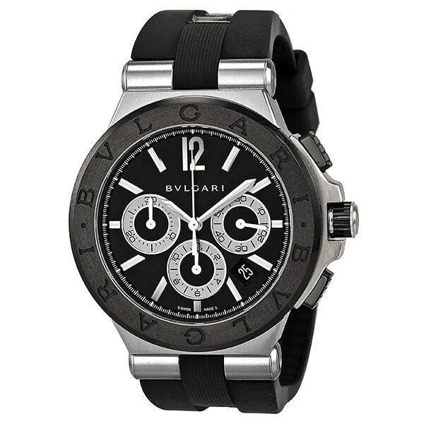 Bvlgari Diagono Chronograph Automatic Black Dial Men's Watch DG42BSCVDCH