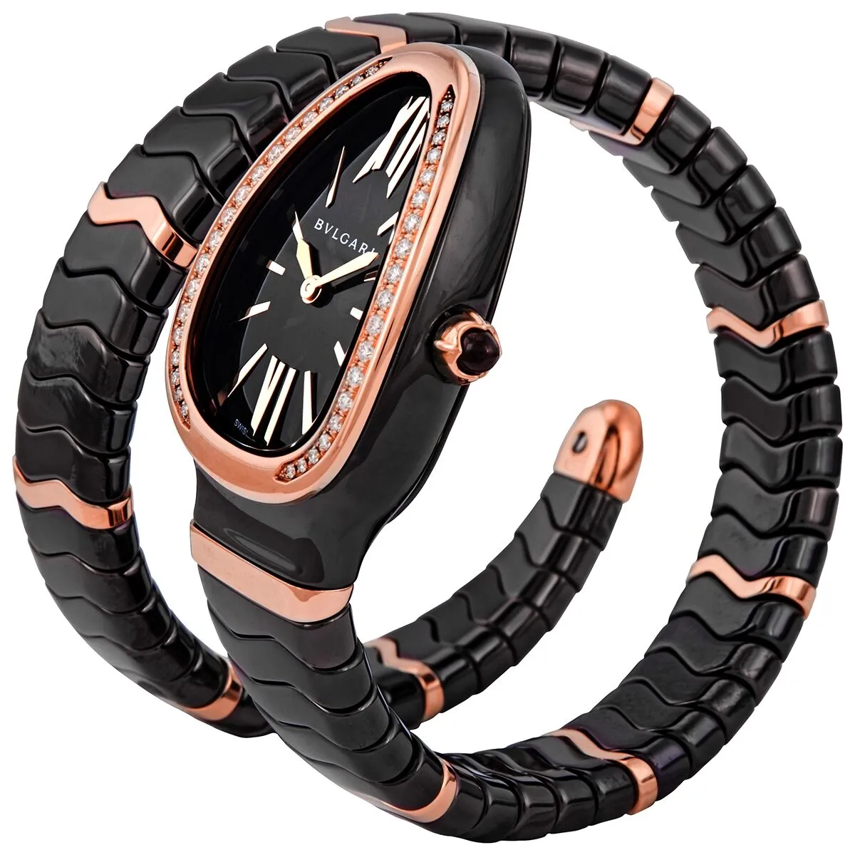 Bvlgari Serpenti Brown Dial Brown Ceramic Ladies Watch 103060