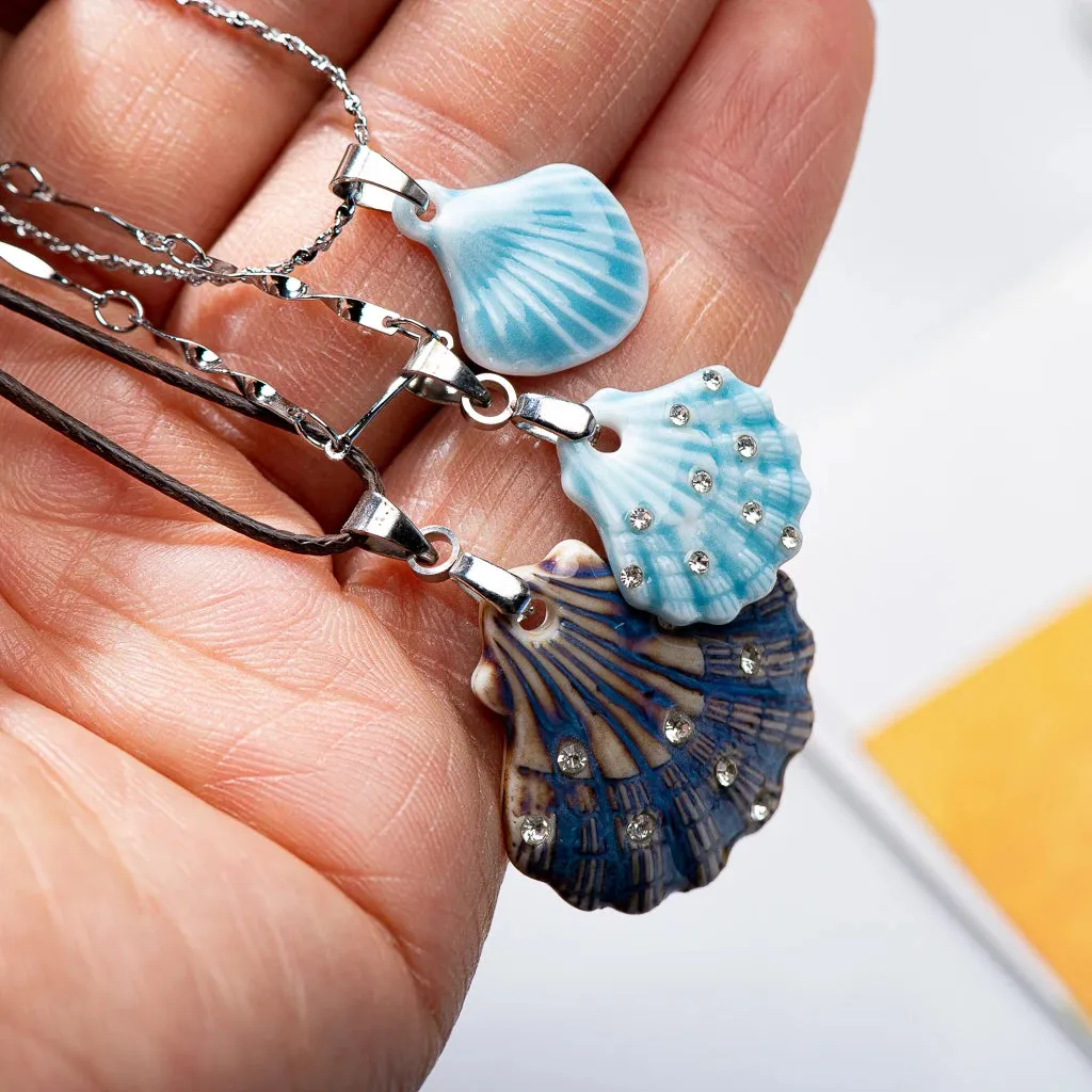 Ceramic Shell And Pendant Necklace Jewellery Porcelain Jewelry Pendant