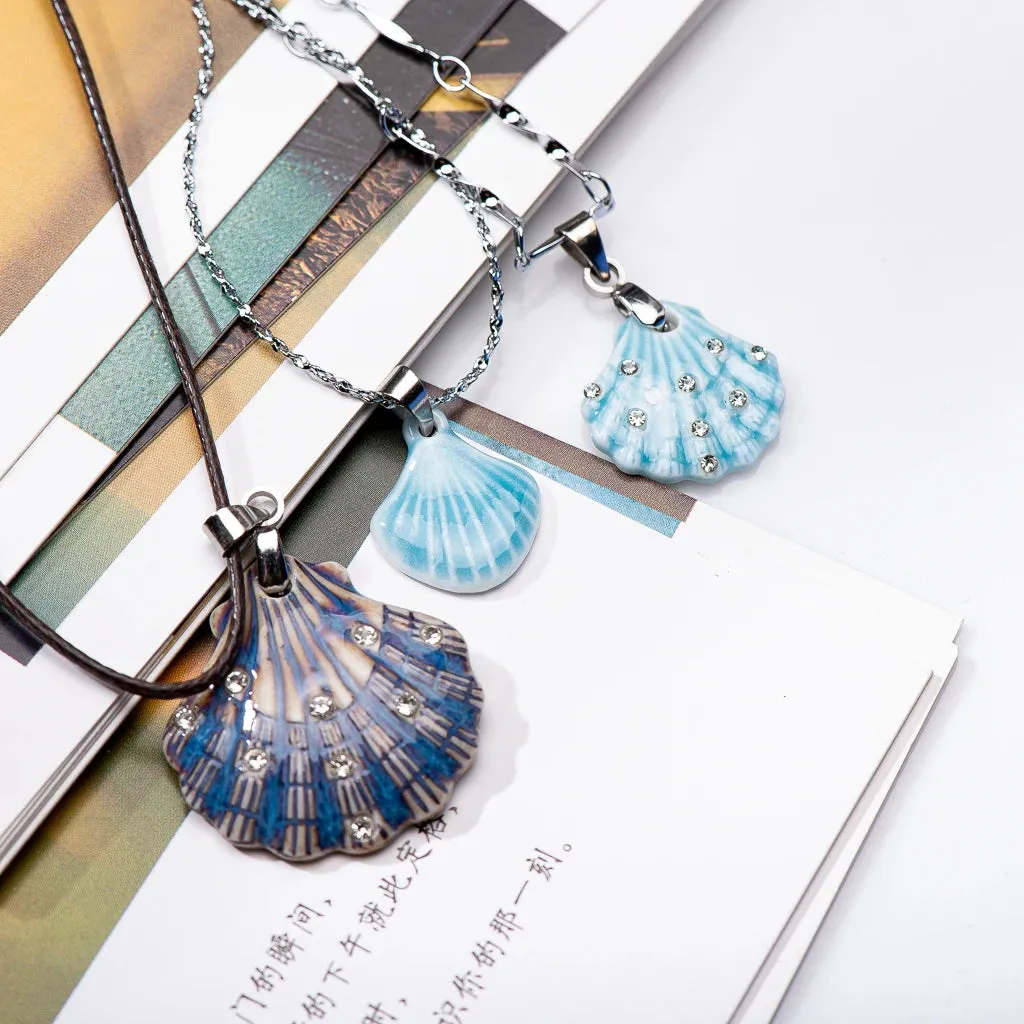 Ceramic Shell And Pendant Necklace Jewellery Porcelain Jewelry Pendant