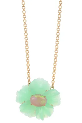 Chrysoprase Tropical Flower Necklace