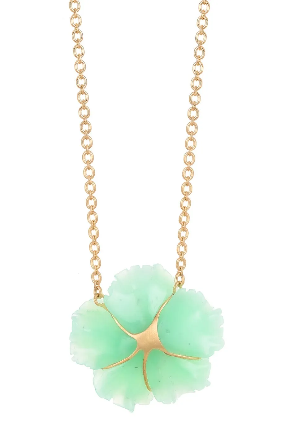 Chrysoprase Tropical Flower Necklace