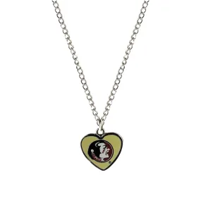 Cleanlapsports NCAA Florida State Team Logo Heart Shaped Pendant Necklace Charm Gift