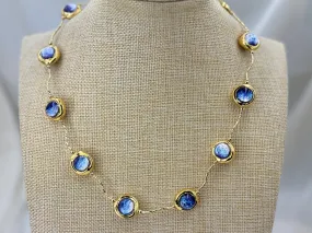 Colorful cat eye murano glass beads necklace.