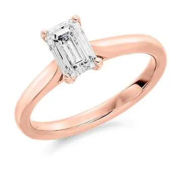 Cuenca Four Prong Emerald/Radiant Brilliant Cut Diamond Ring