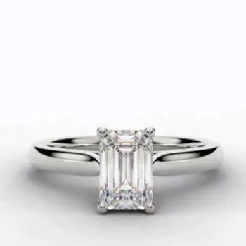 Cuenca Four Prong Emerald/Radiant Brilliant Cut Diamond Ring