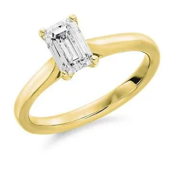 Cuenca Four Prong Emerald/Radiant Brilliant Cut Diamond Ring