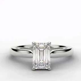 Cuenca Four Prong Emerald/Radiant Brilliant Cut Diamond Ring