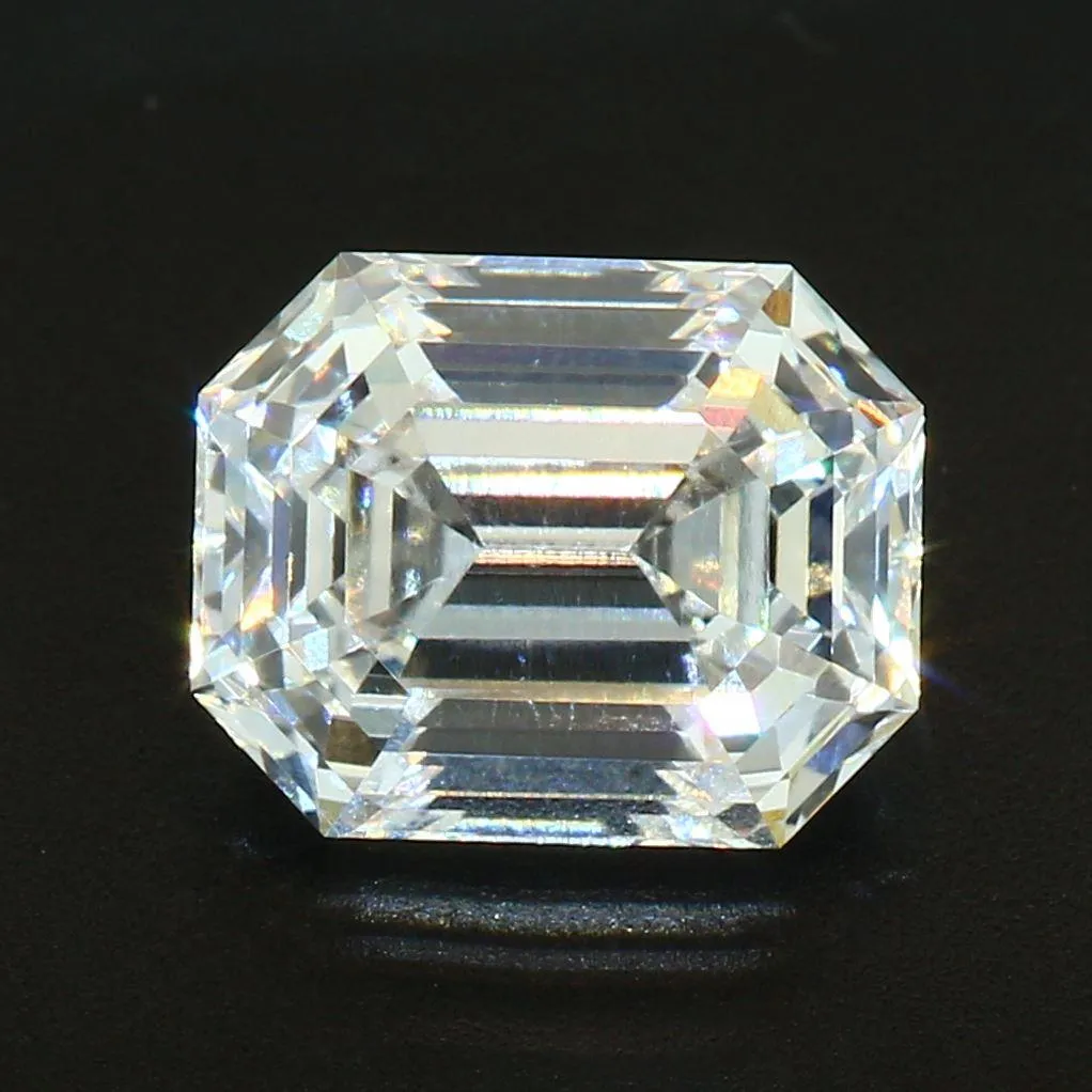 Custom Cut 10.5-11ct August Vintage Emerald Cut Diamond Lab Grown Diamond in Grace Kelly Setting