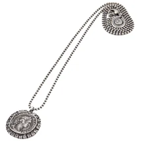 Diamante Ancient Roman Coin Ball Chain Necklace