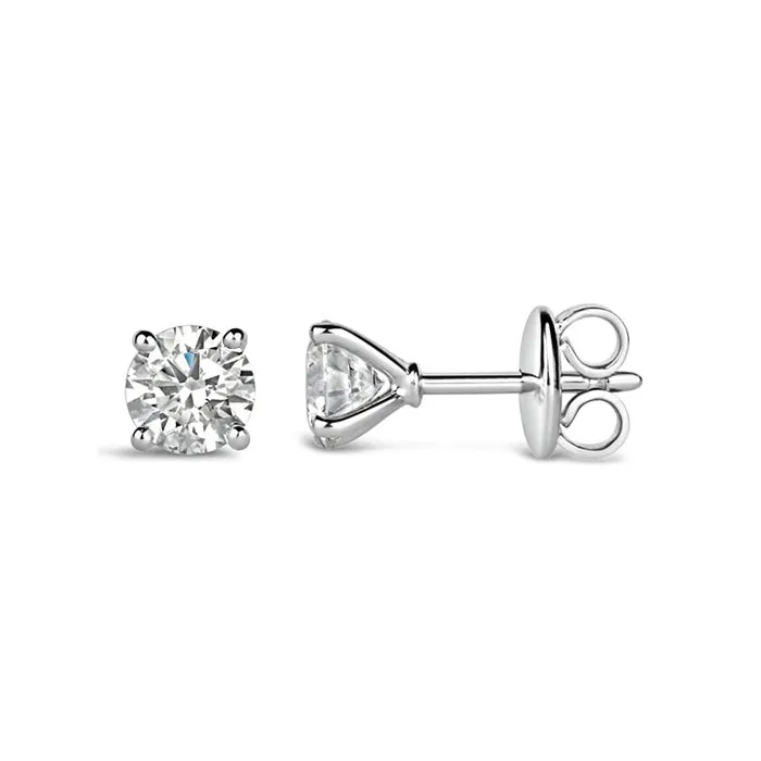 Diamond Solitaire 'Martini' Stud Earrings  0.80ct