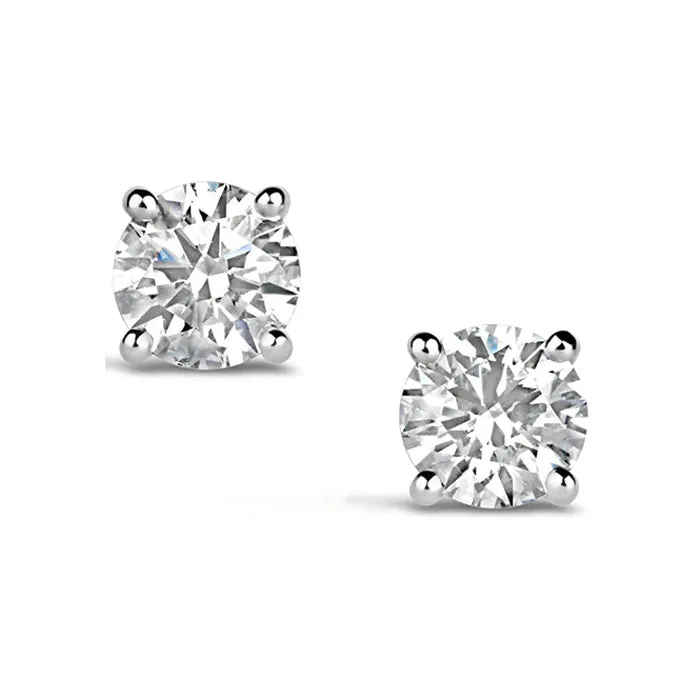 Diamond Solitaire 'Martini' Stud Earrings  0.80ct