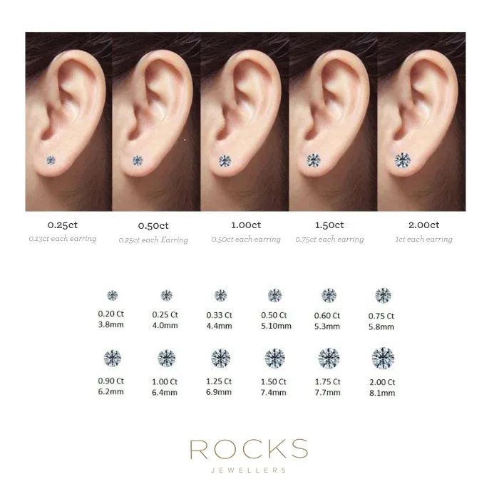 Diamond Solitaire 'Martini' Stud Earrings  0.80ct