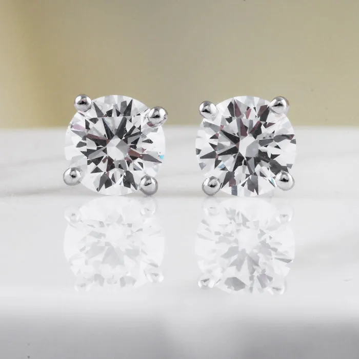Diamond Solitaire 'Martini' Stud Earrings  0.80ct