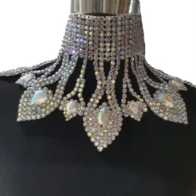 Drag Queen Necklace Jewelry Rhinestone SS28 Retro Choker  Big Size Crystal AB Catwalk Accessory