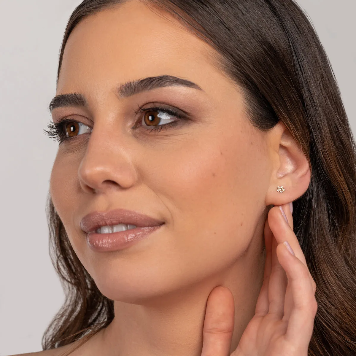 Ear Piercing Daisy Crystal 14K Yellow Gold Self Piercer