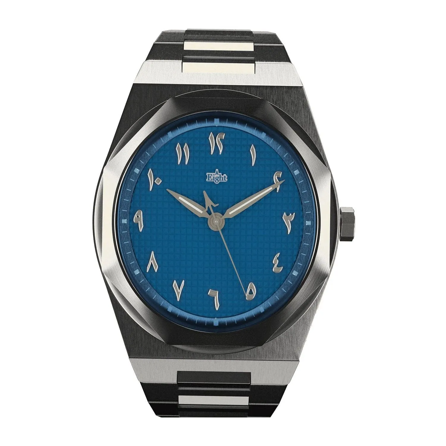 Eight Kuwait Arabia Stainless Steel Blue 41 MM Swiss Quartz Unisex