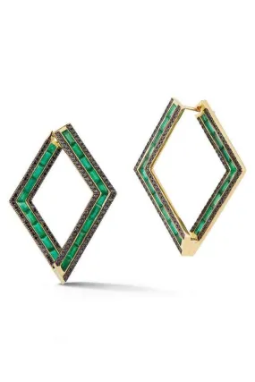 Emerald Origami Earrings