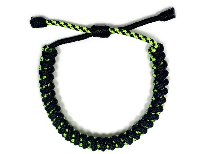 Engineered Electric Black Slim Rope Bracelet