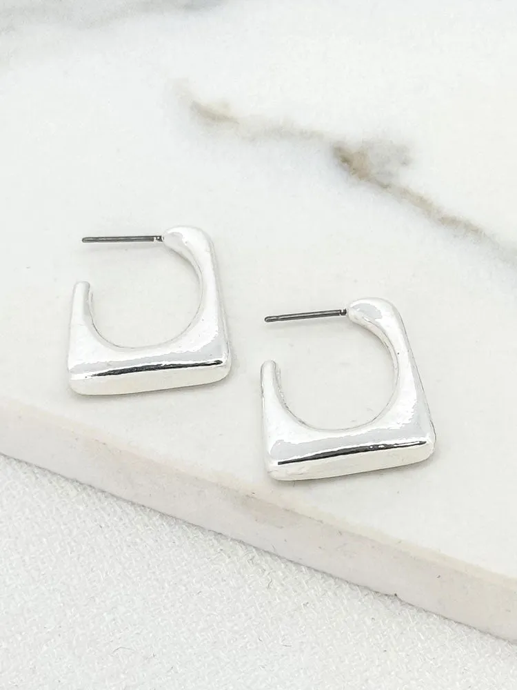 Envy Geometric Hoop Earrings Silver