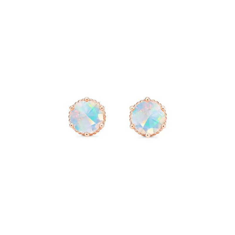 [Evelyn] Vintage Classic Crown Earrings in Opal
