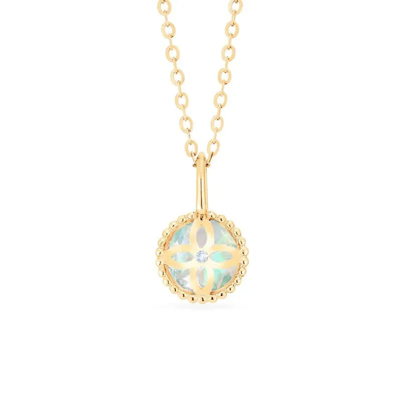 [Evelyn] Vintage Classic Crown Necklace in Opal