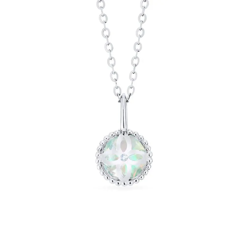 [Evelyn] Vintage Classic Crown Necklace in Opal