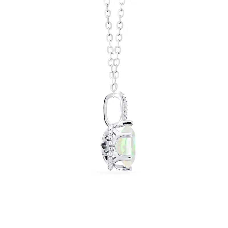 [Evelyn] Vintage Classic Crown Necklace in Opal