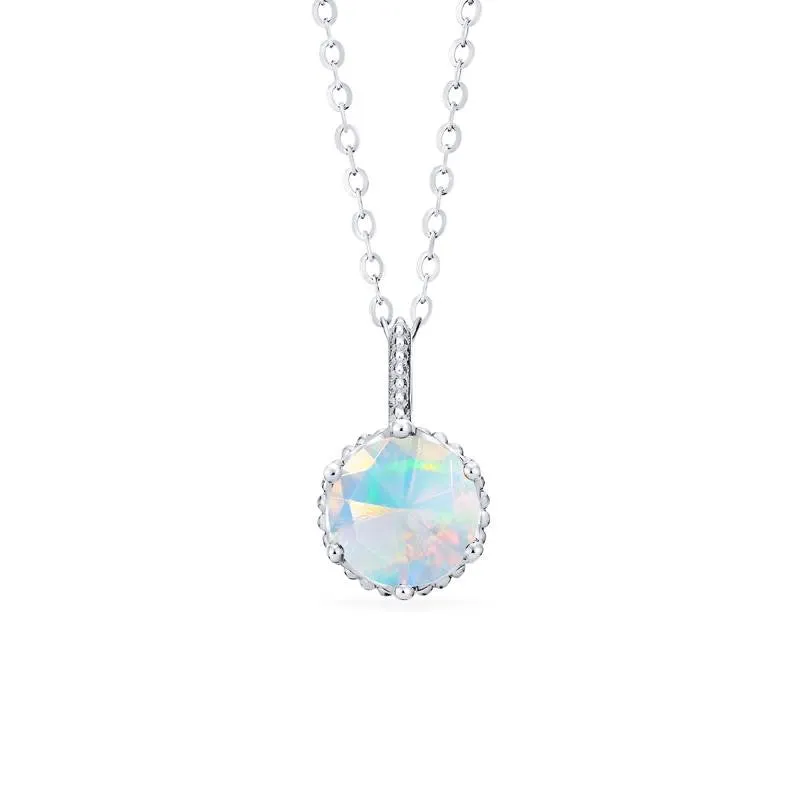 [Evelyn] Vintage Classic Crown Necklace in Opal