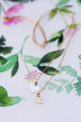 Floating Heart Lariat Necklace