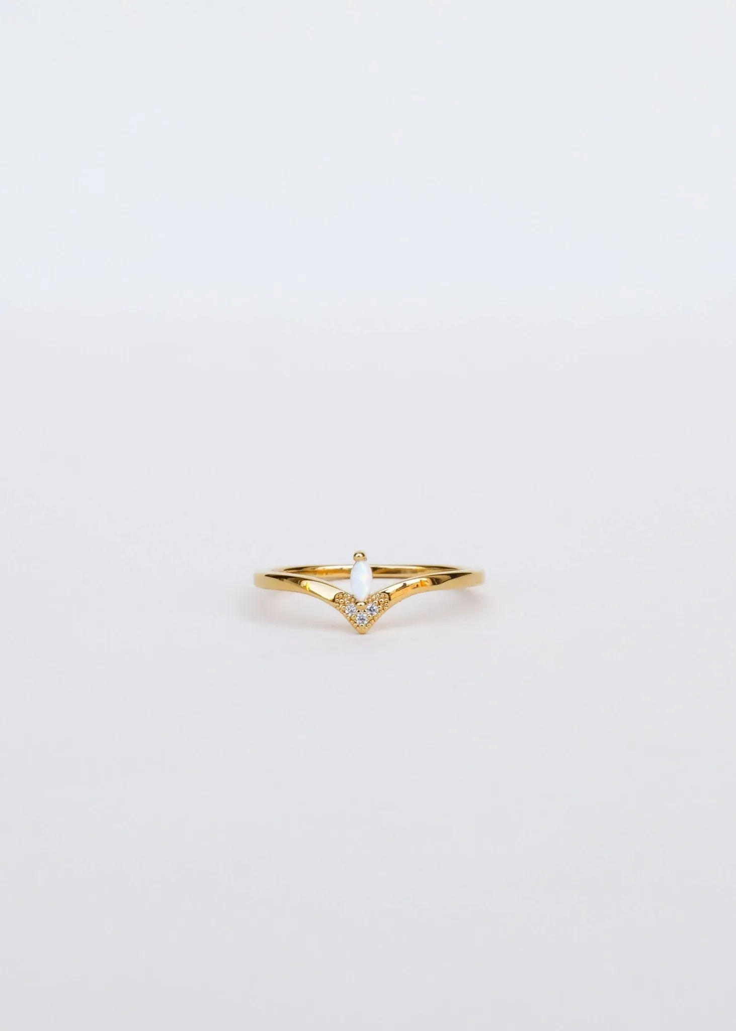 Floating White Opal Ring