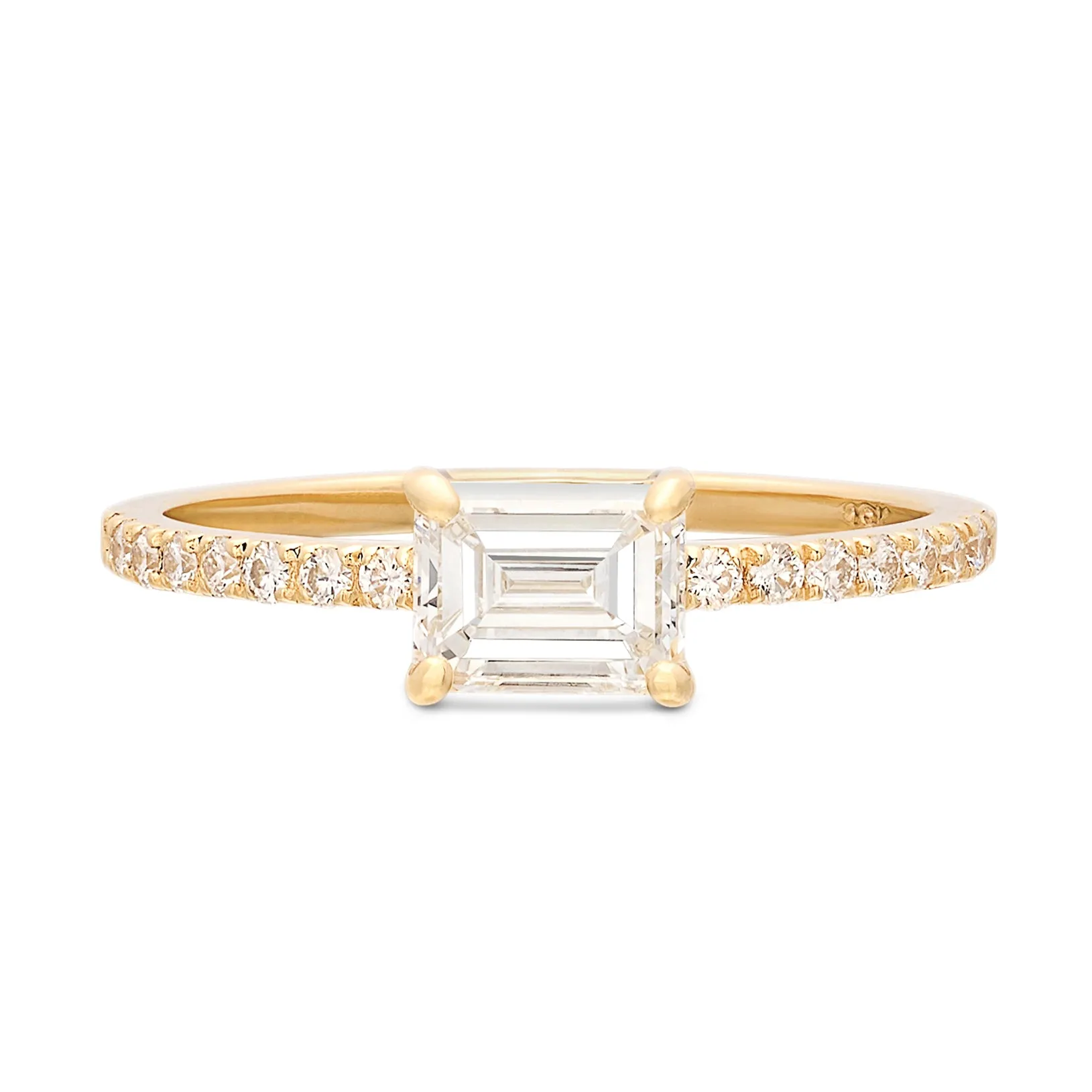 GIA G/VVS1 Emerald Cut & 18k Gold Engagement Ring