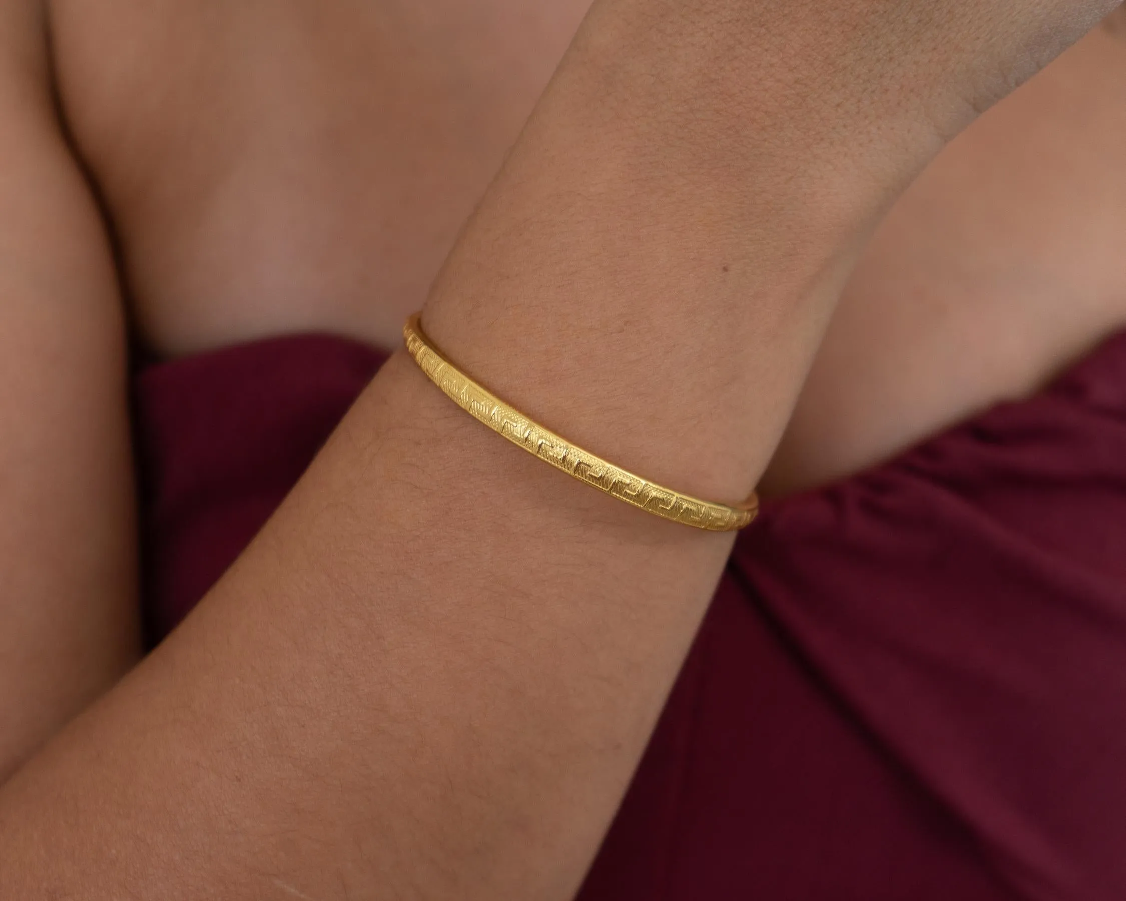 Gold Hammered Bangle
