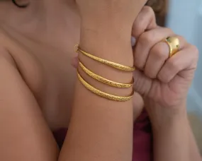 Gold Hammered Bangle