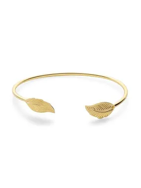 Gold Plated Leaf Wrap Bangle