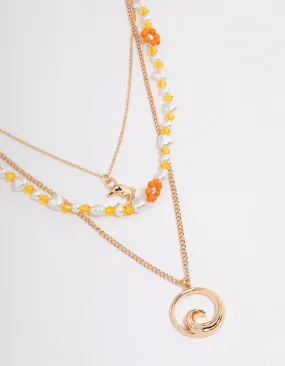 Gold Tidal Wave Layered Necklace