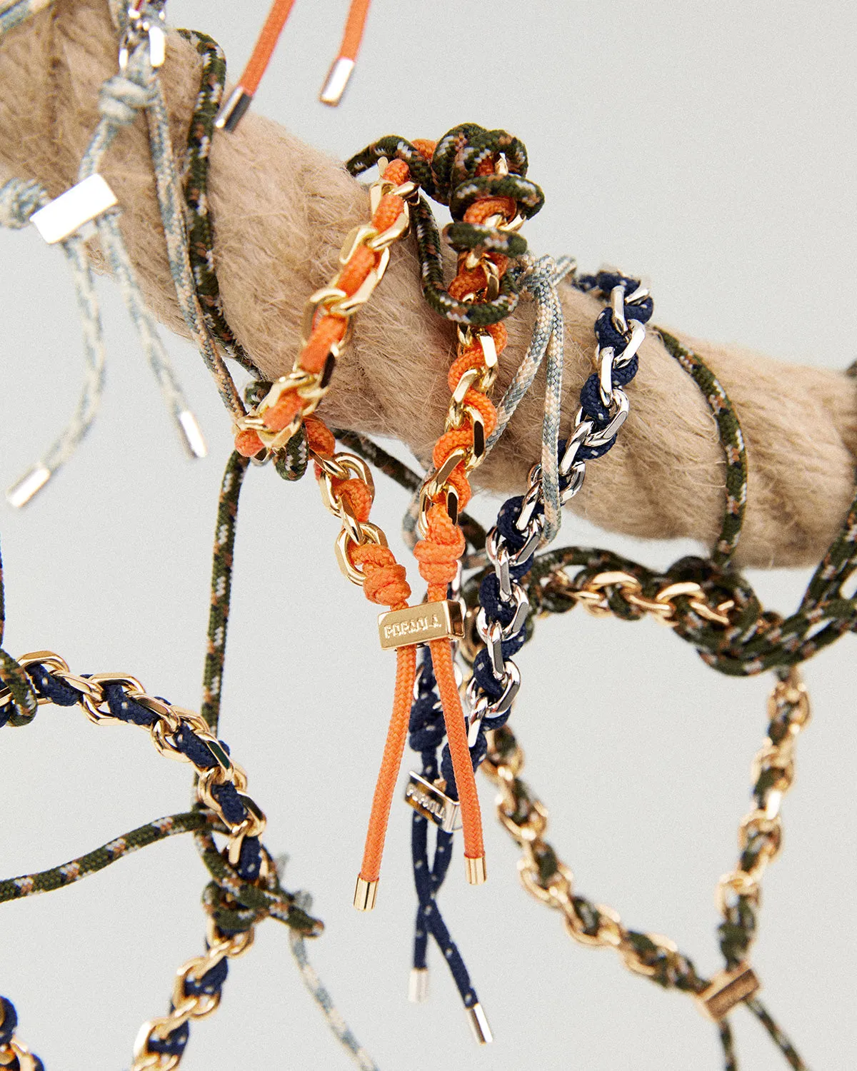 GRID 3 Tangerine Adjustable Rope Bracelet
