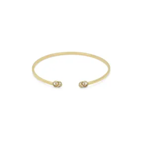 Gucci GG Running 18ct Yellow Gold Diamond Bangle