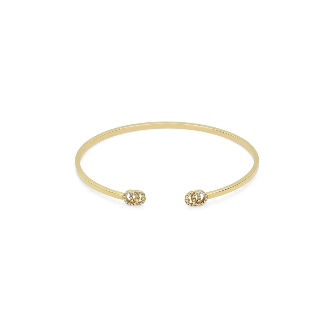 Gucci GG Running 18ct Yellow Gold Diamond Bangle