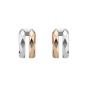 Gucci Link to Love 18ct Rose and White Gold Double Hoop Earrings