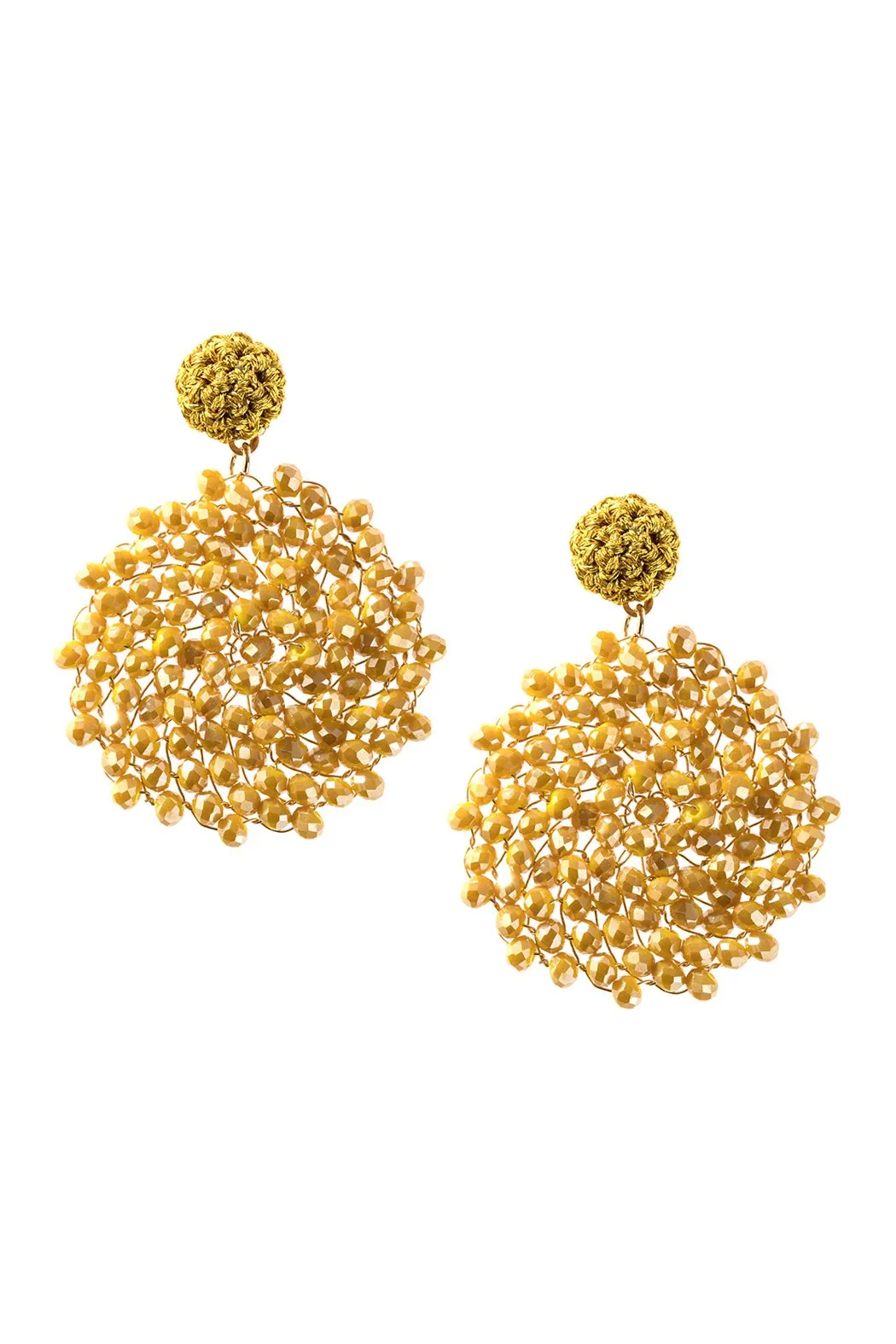 Hde2596 - Swirl Pattern Rondelle Drop Earrings