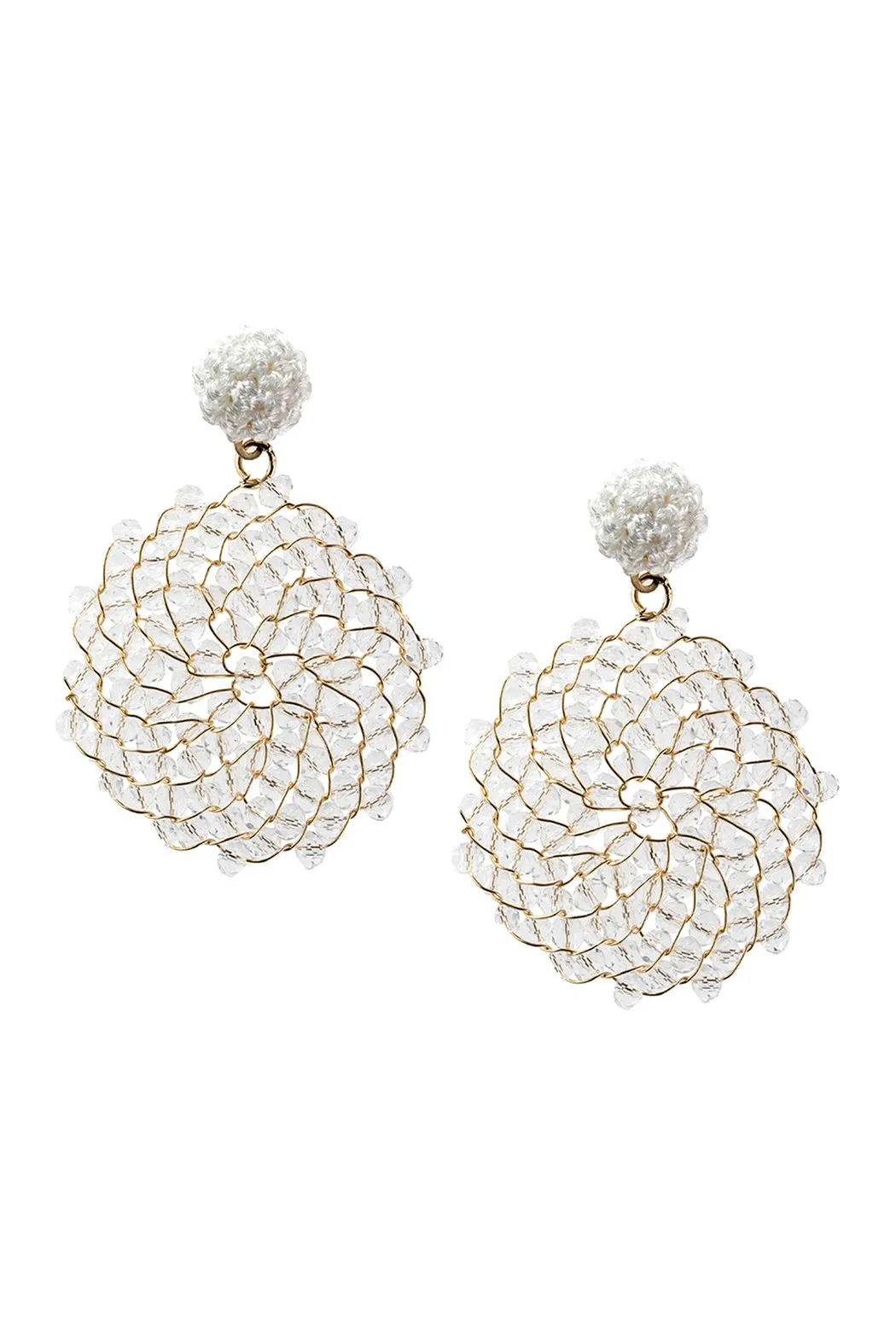 Hde2596 - Swirl Pattern Rondelle Drop Earrings