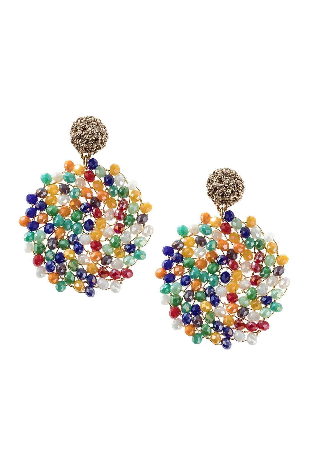 Hde2596 - Swirl Pattern Rondelle Drop Earrings