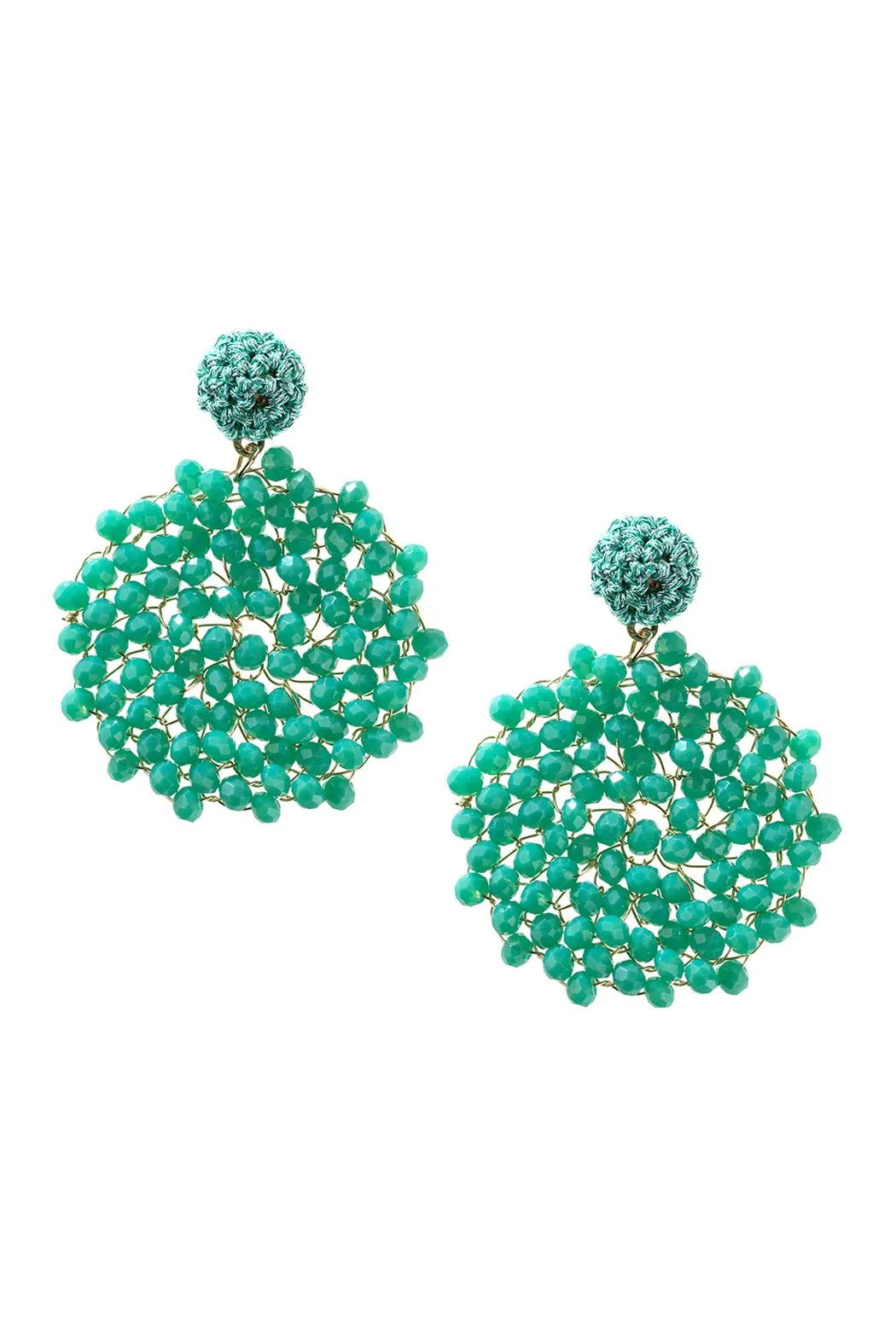 Hde2596 - Swirl Pattern Rondelle Drop Earrings