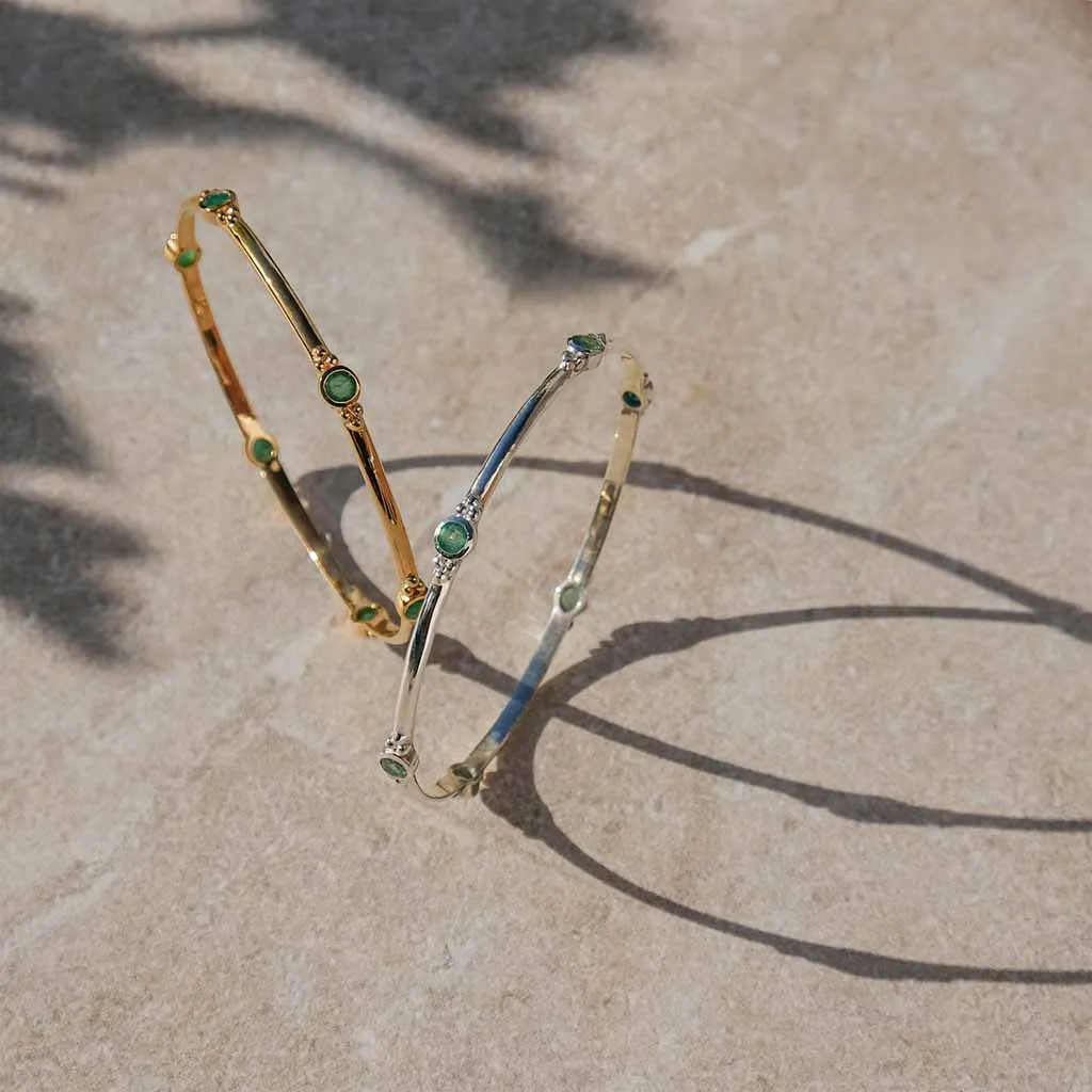 Holi Jewel Bangle - Emerald
