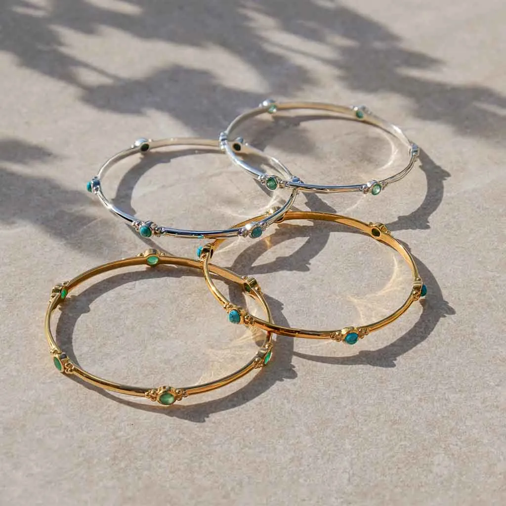 Holi Jewel Bangle - Emerald