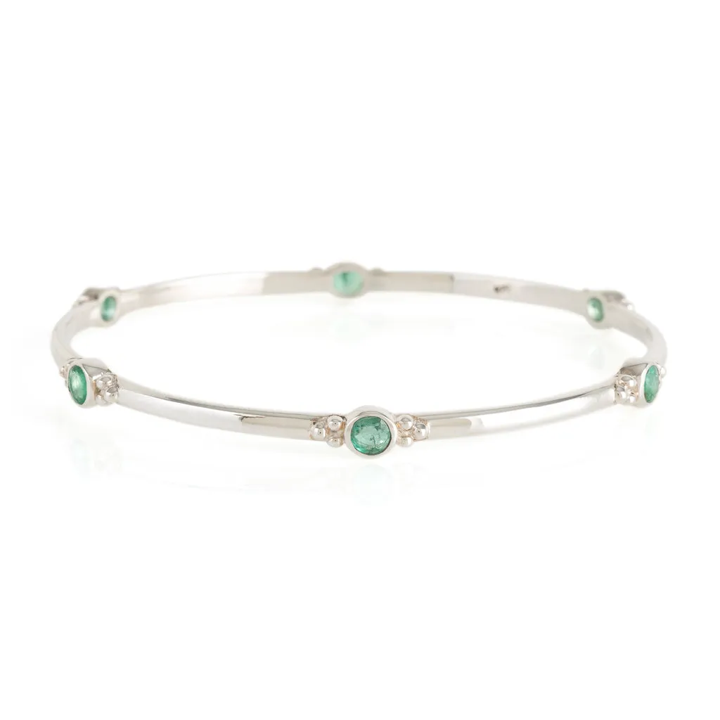 Holi Jewel Bangle - Emerald