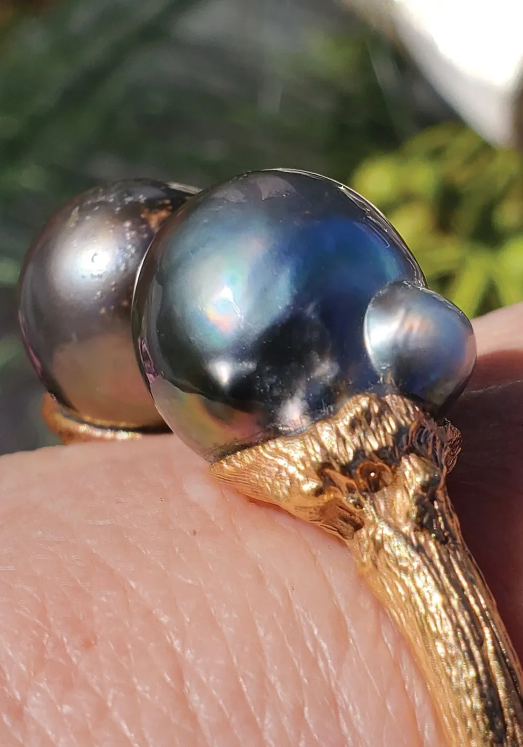 K. Brunini 18KRG Torque Twig Tahitian Pearl Cuff Bracelet