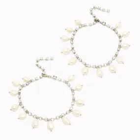 Kaia Crystal and Freshwater Pearl Anklets